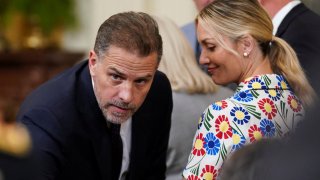 Hunter Biden, son of U.S. President Joe Biden, arrives with wife Melissa Cohen Biden prior to President Biden awarding Presidential Medals of Freedom during a ceremony in the East Room at the White House in Washington, July 7, 2022.