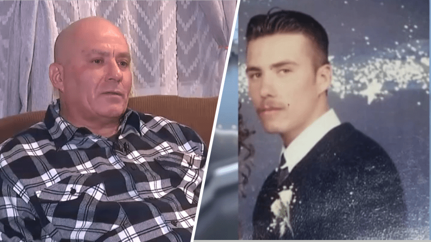 Left: Humberto Duran speaks with NBC4 on Friday, April 18, 2025. Right: Duran at age 17 or 18.