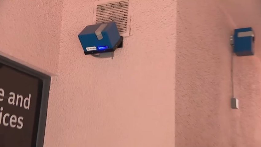 Blue Chirper devices are pictured May 27, 2025 in West Hollywood.